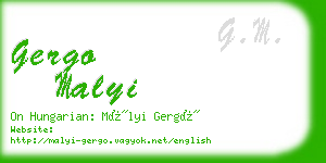 gergo malyi business card